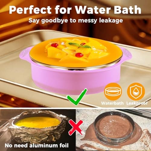304 Stainless Steel Springform Pan 9 Inch Nonstick, Leakproof Cheesecake Pan with Removable Bottom, Spring Form Pan for Cheesecake with Protector, 9 Inch Springform Pan for Cheesecake with 50Pcs Paper view 3