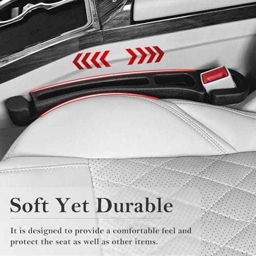 CGYISOL Car Seat Gap Filler 2 Pack with Organizer Hook, Car Seat Gap Plug Fills Gap Between Seat & Console Prevent Small Items & Tools from Falling Seat Side Gap Fits Cars, SUVs, Trucks & Sedans view 5