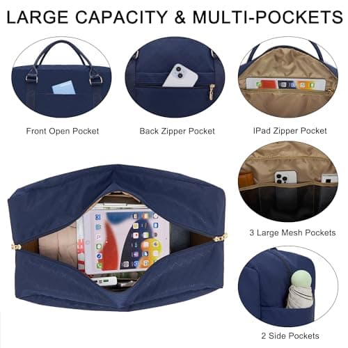 Travel Duffle Bag for Women Carry on Bags Overnight Weekender Bags Toiletry Hospital Gym Bag with Shoe Compartment 3pcs Set view 5