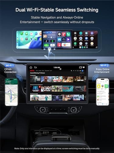 Magic AI Box Wireless CarPlay and Android Auto Adapter, 4GB+32GB, Black | Wireless Connectivity, AI-Powered, Dual-WiFi, Plug-and-Play, Universal Compatibility, Compact Design view 4