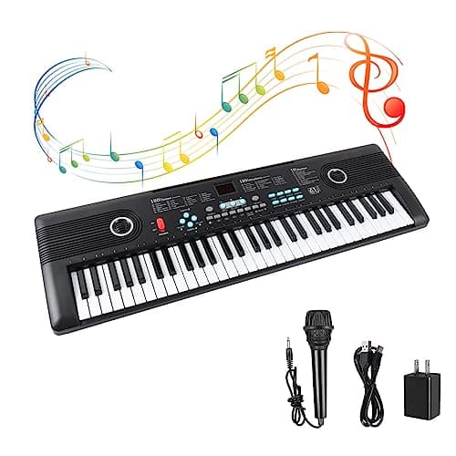 61 keys keyboard piano, Electronic Digital Piano with Built-In Speaker Microphone, Portable Keyboard Gift Teaching for Beginners, electric piano for kids — image 1