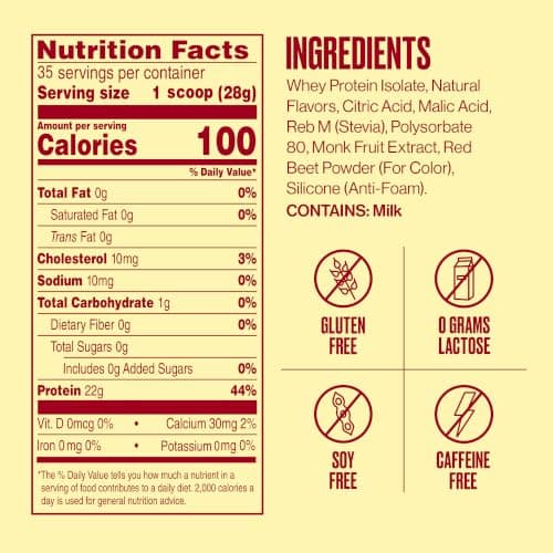 SEEQ Clear Protein Powder - Strawberry Lemonade - 35 Servings - 22g Clear Whey Protein Isolate - Zero Sugar - 0g Lactose - GLP1 Support - Muscle Post Workout Recovery view 2