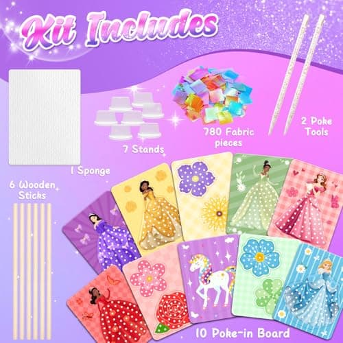 Poke in Art Kits for Girls Ages 4-8, Arts and Crafts Princess Toys for Kids view 2
