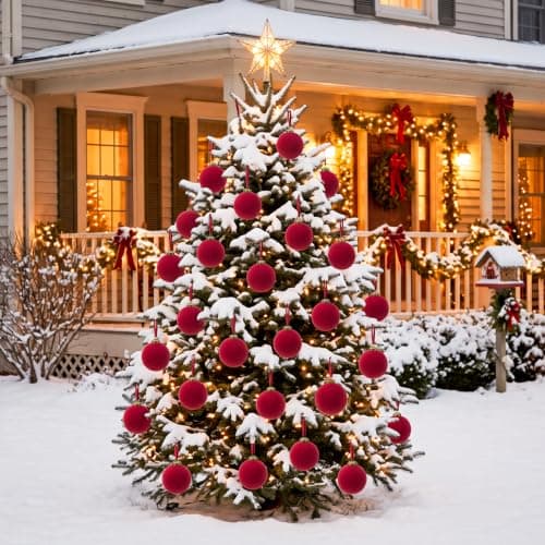 15 Pcs Red Velvet Christmas Ball Ornaments,3.15 Christmas Hanging Ornaments view 4