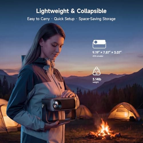 [2000 ANSI/Auto Focus & Keystone/Built-in APP] 4K Outdoor Projector with Wifi and Bluetooth, Smart Portable Projector with Built in Apps YouTube/PrimeVideo & Dolby, Home Theater Projector with HDR10+ view 6