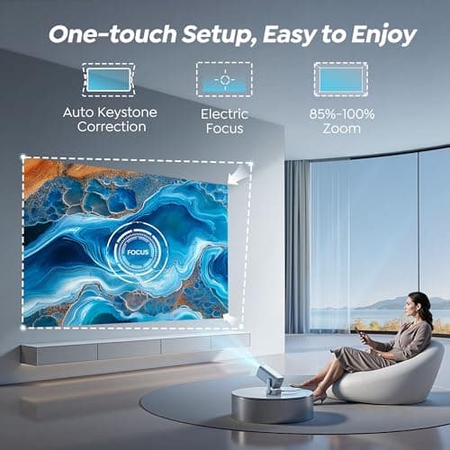 Mini-Projector with WiFi and Bluetooth, 【600ANSI/Electric Focus】 Native 1080P 4K Portable-Outdoor-Movie-Projector, 270°Adjustable Stand/Auto Keystone, TOPTRO Smart-Proyector for Phone/TV Stick view 3