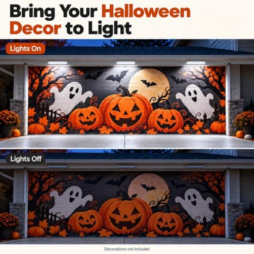 3-in-1 Garage Door LED Christmas Lights for 7x16FT Garage Door Christmas Covers, Plug-in & Easy to Install, Warm White Light for Decorations, Magnets & Banners (Cover Not Included) view 4
