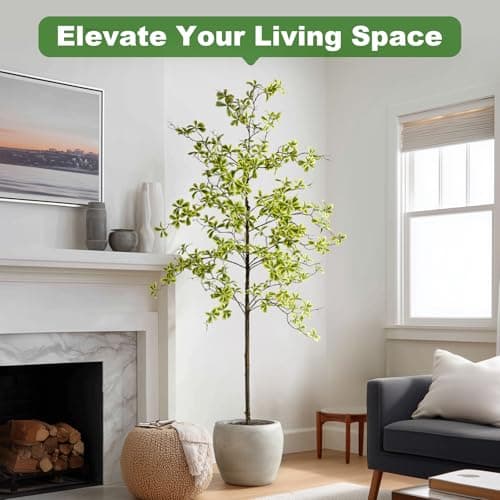 Bailikang 7FT Artificial Black Olive Tree Artificial Olive Plants, Tall Faux Olive Tree Faux Silk Plant Fake Plant Ultra-Realistic Silk Leaves & Natural Trunk Indoor Outdoor Use view 2