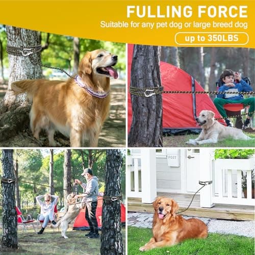 Dog Tie Out Cable for Camping 75ft, Dog Runner for Yard Hold up to 350lbs, Portable Camping Essentials for Outside view 3