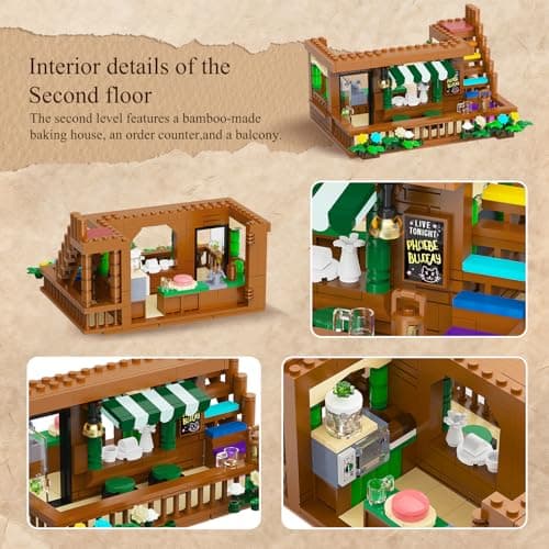 City Coffee House Building Set for Adults, 1764 PCS Café House Shop Building Block Toy with Ordering Counter Construction Model Kit Mother's Day Home Decor Birthday Gift for Girls Women Age14+ view 6