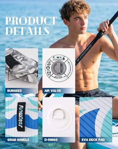 FunWater Inflatable Stand Up Paddle Board with Beginners SUP Accessories view 6