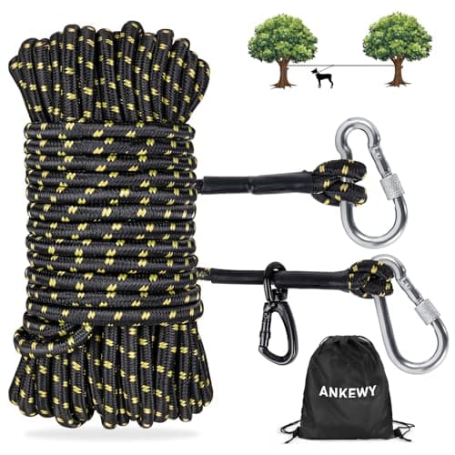 Dog Tie Out Cable for Camping 75ft, Dog Runner for Yard Hold up to 350lbs, Portable Camping Essentials for Outside — image 1