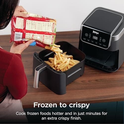 Ninja XL Air Fryer with MaxCrisp | 6.5 QT Capacity | 6-in-1 Max Crisp, Air Fry, Roast, Bake, Reheat & Dehydrate | 450°F Temp | 1750 Watts | Nonstick Basket, Crisper Plate & Recipe Guide | Grey | AF181 view 5