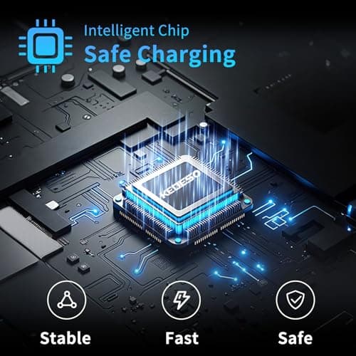 KEDESO 240W Magnetic USB C to USB C Cable [Built-in Magnet Tidy] 3.3ft Flat Braided Type C Fast Charging Cord for Car CarPlay, Android Auto, Compatible with iPhone 16 17 Pro Max, iPad, MacBook, S25 view 6