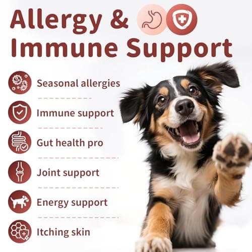 Dog Allergy Chews - Paw Licking, Seasonal Allergy & Itch Relief - Probiotics for Dogs Immune & Gut Health with Turkey Tail Mushroom, Pumpkin - Bacon Flavor - 90 Count view 2