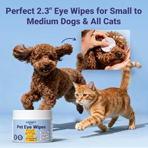UZENEY Eye Wipes for Dogs & Cats, Eye Cleaning and Grooming Wipes Gently Removes Eye Tear Stain, Deris, Discharge, Safe Ingredients for Pet, Unscented, 100pcs view 7