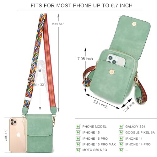 Soperwillton Crossbody Bags for Women Vegan Leather Purse Small Shoulder Handbags with Wide Adjustable Strap view 6