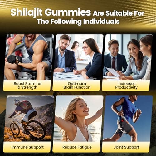Shilajit for Men & Women Gummies | 4000mg High Potency 10-in-1 Formula with Pure Himalayan Shilajit, Ashwagandha, and 75% Fulvic Acid | Sugar-Free Vegan, 85+ Trace Minerals view 4