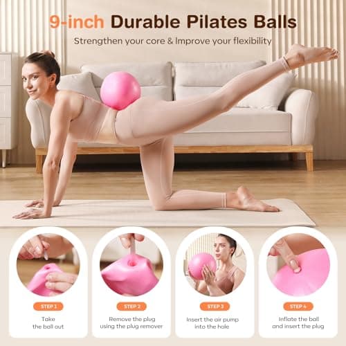 Vanlgs Pilates Kit 13Pcs Home Pilates Essentials Workout Kit with 13" Ring, 10" Ball and Resistance Bands for Women at Home Pilates Equipment Set for Beginners view 3