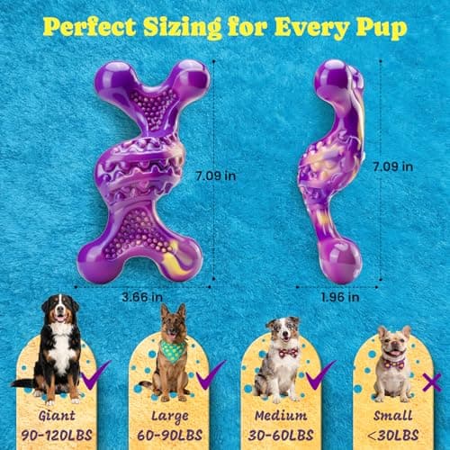 Kseroo Dog Toys for Aggressive Chewers: Larger Size, Weighing 400g, 2 Pack Tough Dog Toy for Medium & Large Dogs Weighing 30-120 lbs, Indestructible Dog Chew Toys view 6
