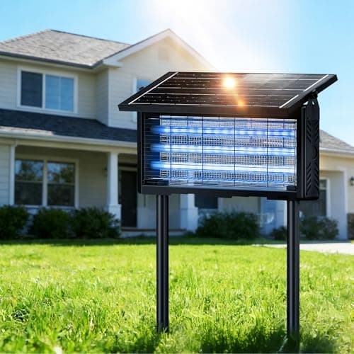 18W Solar & USB-C Bug Zapper Outdoor,9600mAh Mosquito Zapper with 365-395nm UV Light, Dusk to Dawn Sensor, IPX5 Waterproof, Fly Trap for Patio Garden Backyard Deck Camping — image 1