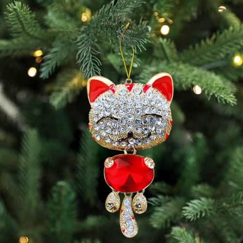 Cat Ornaments for Christmas Tree, Metal Cats Ornament with Rhinestone, Kitten Ornament, Personalized Pet Ornaments- Cat Lovers Gifts for Women, Owner, Mom view 6