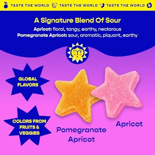 Better Sour Variety Pack, Guava Calamansi, Pomegranate Apricot, and Passion Fruit Sour Gummy Stars, Bold Fruit Flavor, mouthwatering Sour Candy, Vegan and Gluten-Free Treats, 6 Pouch Set view 6