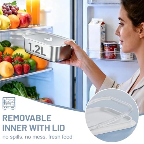 Carsolt Cordless Electric Lunch Box for Adults, 1.2L Rechargeable Heated Lunch Box for Men with APP Control, Portable Self-Heating Food Warmer with Scheduled Automatic Heating, Max 248°F view 6