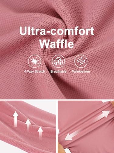 AVAMO Slacks for Women Dress Pants Stretchy Work Pants Wide Leg High Waisted Business Casual Trousers with Pockets Waffle view 3