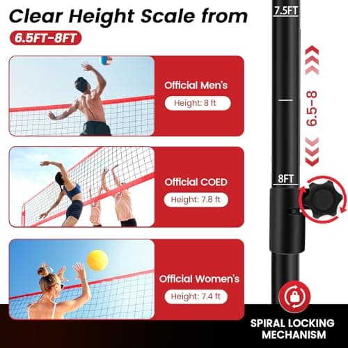 Bearwill Volleyball Training Equipment, Volleyball Practice Net System Update Freely Adjustable, Portable Volleyball Net for Backyard Indoor Outdoor Hitting Serving Passing Practice view 3