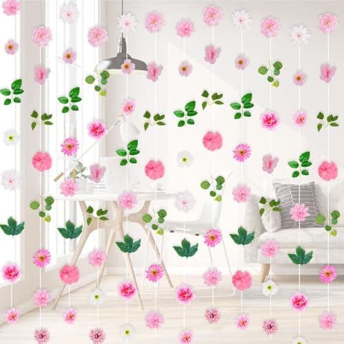 Biutee 6 PCS Hanging Flower Garlands 6FT Artificial Flowers Hanging Decorations Floral Hanging Garland with Hooks Fake Flower Vines for Halloween Fall Wedding Party Baby Shower Home Decorations — image 1