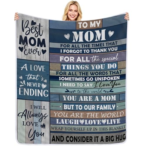 pinata Gifts for Mom Blanket, Mom Gifts for Mothers Day from Daughter Son, Anniversary Birthday Gift for Moms, Teen Moms Blanket for Mothers Day, Valentines, Mother's Gift Blue Blankets 50"X60" — image 1