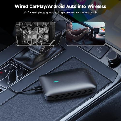 Magic AI Box CarPlay, Android Auto Wireless Adapter, CB4A-Grey | Wired to Wireless, Dual-WIFI, AI-Powered, Plug-and-Play, Universal Compatibility, Compact Design view 5