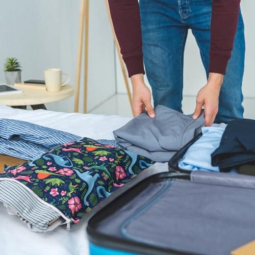 eaxin 2pcs Cloth Diaper Mess-proof Wet Bags,Waterproof Reusabel Travel Storage Stroller Daycare Soiled Baby Items Beach Pool Yoga Gym Bag for Wet Toddler Swimsuits-Leopard,Dinosaur view 2