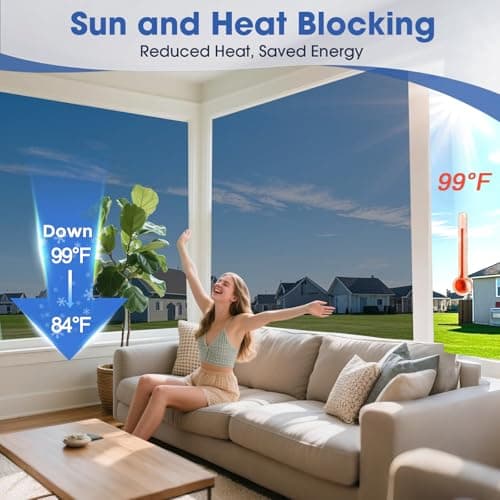 One Way Privacy Window Film,Sun Blocking Window Film with 3 Tools, Heat & UV Blocking Window Tint Film for Home, Easy Install DIY Office Window Covering See Out Not in (17.5 x 78.7 Inch, Black) view 5