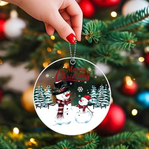 Snowman Christmas Ornaments 2026, Acrylic Snowman Ornament for Christmas Tree, Classic Unique Christmas Ornaments, Decoracion De Navidad, Cute Snowmen Gifts for Women view 6