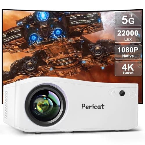 5G WiFi Bluetooth Projector, Native 1080P Outdoor Movie Projector with 200" Display, 380ANSI Home Theater Video Projector 4K Supported, LED Video Projector Compatible with TV Stick, Phone/PC — image 1