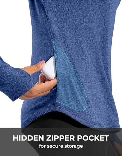 G Gradual Long Sleeve Workout Tops for Women Quick Dry Lightweight Running Athletic Shirts with Zip Pocket Moisture Wicking view 4