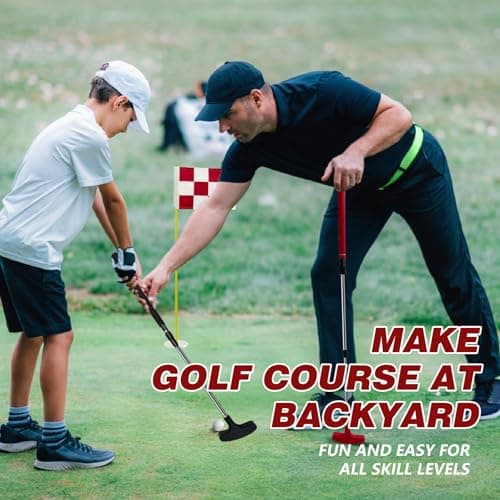 Beach Golf Putting Game Set, Mini Golf Course for Sand Beach Backyard with Digger, 2 Adjustable Putters, 2 Flags & Putting Hole Cups, 6 Balls & Travel Bag, Gift Idea for Men Women Boys Girls view 3