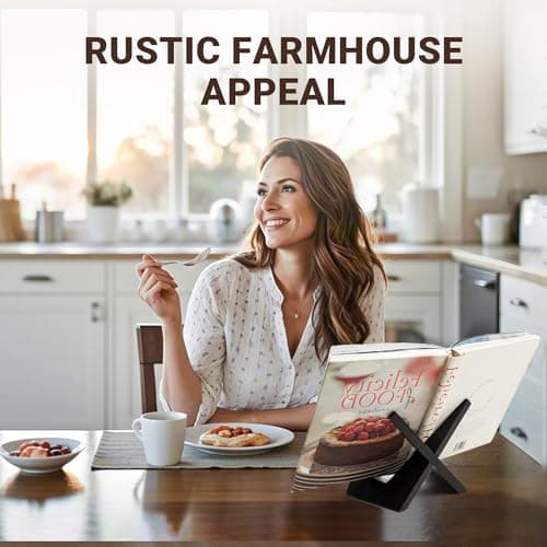 Yuoyar Wooden Cookbook Stand for Kitchen Counter - Detachable Recipe Book Holder - Kitchen Decor and Accessories view 2