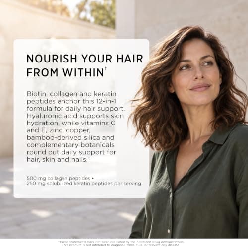 New Elements Biotin 10000 mcg with Collagen, Keratin & Hyaluronic Acid, 12-in-1 Hair Skin and Nails Supplement with Bamboo Silica, Vitamins C & E, Zinc & Copper, 90 Capsules view 6