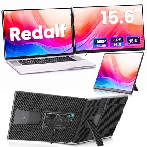 Redalf Laptop Screen Extender, 15.6" FHD 1080P Portable Monitor for Laptop, Detachable and Plug-Play Travel Monitor for 13-17.3" Laptops,Compatible for Mac/Wins/Dex/Chrome