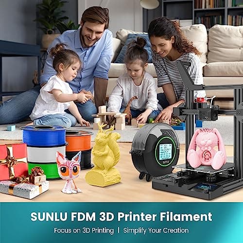 SUNLU PLA 3D Printer Filament PLA Filament 1.75mm, Neatly Wound 3D Printing Filament, Dimensional Accuracy +/- 0.02 mm, Fit Most FDM 3D Printer, 1kg Spool (2.2lbs), Good for Lithophane, White view 2