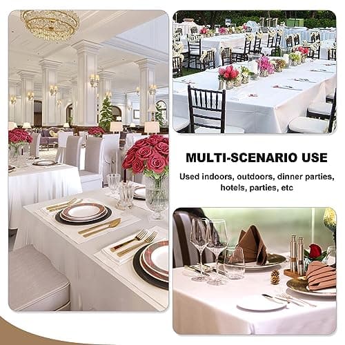 Fitable Black Tableclothes for Rectangle Tables, 6 Pack - 90 x 132 Inch - Reusable and Elegant Tablecloths, Polyester Fabric Table Covers for Wedding, Party, Banquet, Formal Events view 5