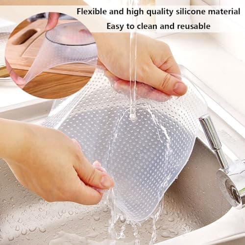 Silicone Bowl Lids with 3 Different Size, Reusable Suction Seal Covers for Food Storage in Fridge, Splatter Guard & Microwave Cover, Silicone Stretch Lids for Bowls, Cups Food Covers Kitchen Gadgets view 6