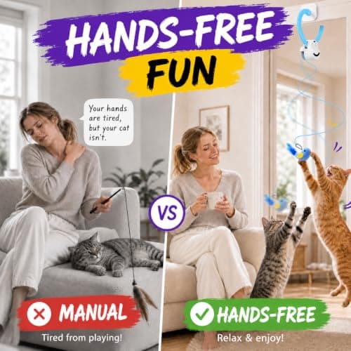 Interactive Cat Toys for Indoor Cats, Clip-On Automatic Flying Bird view 3