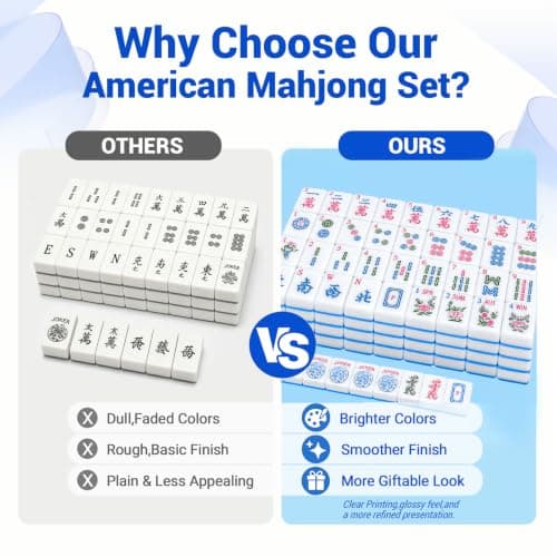 American Mahjong Tile Set,166 Pink 1.2 in Premium Complete Mahjong Set view 2