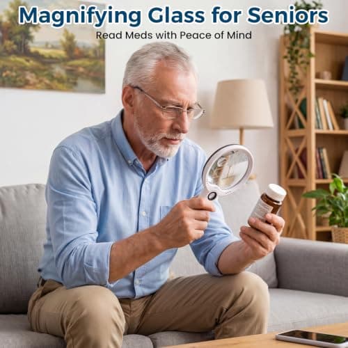 Nazano Large Magnifying Glass with Light for Senior view 6
