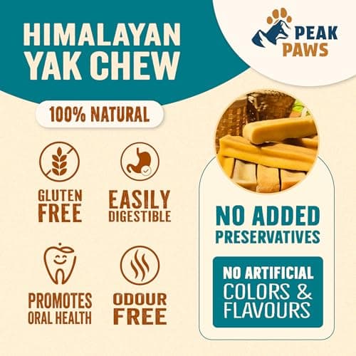 Peak Paws-Himalayan Yak Dog Chew-100% Natural Treat and Long Lasting, High Protein & Low Odor, Grain & Gluten Free, 3Stick, Includes *Free Smart QR Dog Tag (Medium) view 4