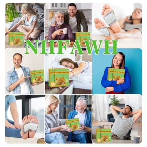 Niifawh Bamboo Foot Pads, 32 Pads Turmeric & Ginger Natural Pad with Ginger, Wormwood, Bamboo Vinegar, 32 Pads Bigger Adhesive Sheet for Men & Women view 7